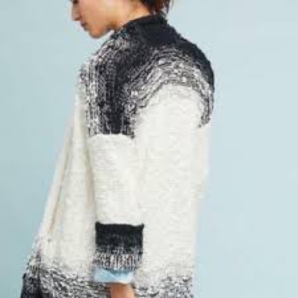 Sweaters - Anthropologie NWOT Akemi + Kin Black White Ombré Chunky Knit Cardigan